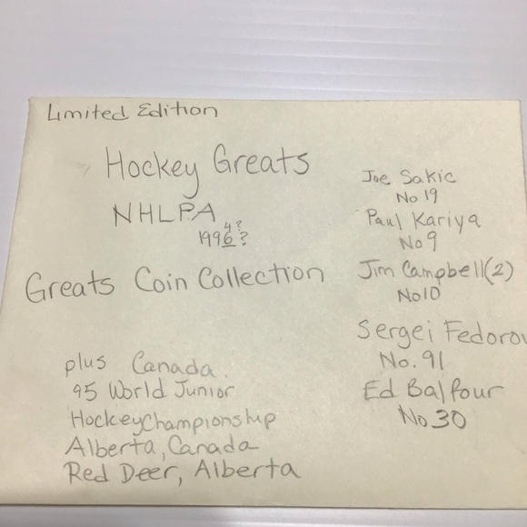 Hockey Greats coin collection 1996 NHLPA &1995 World Jr Championship Ltd Edition - Picture 9 of 9